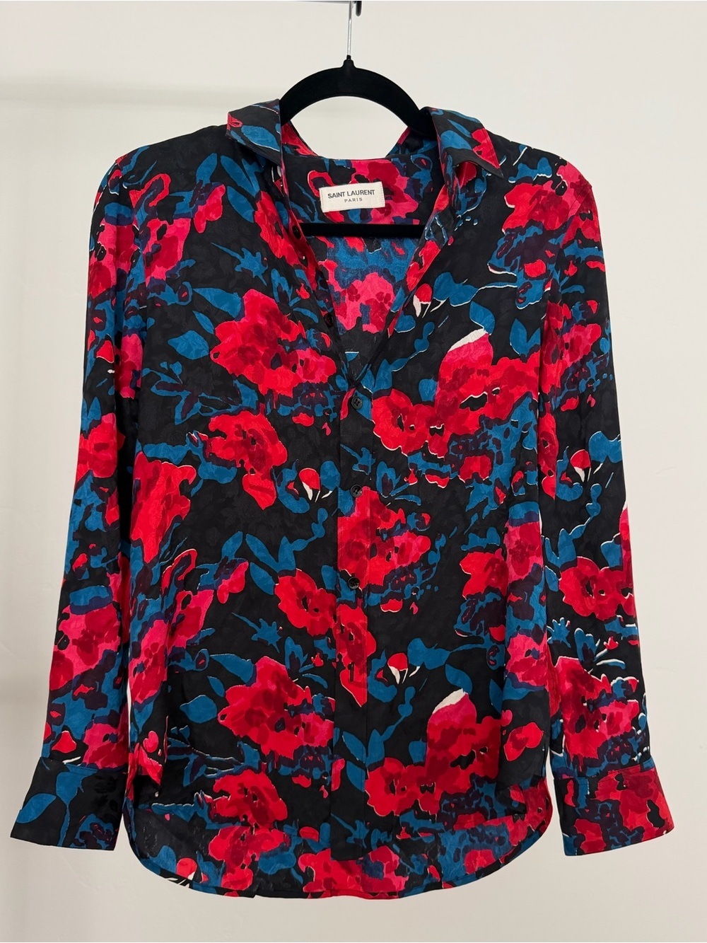 Saint Laurent Paris F38 Floral Print Shirt
